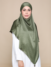 EVERYDAY KHIMAR SATIN CREPE - OLIVE