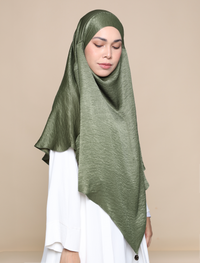 EVERYDAY KHIMAR SATIN CREPE - OLIVE