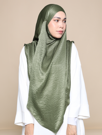 EVERYDAY KHIMAR SATIN CREPE - OLIVE