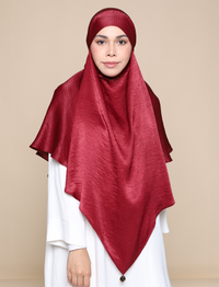 EVERYDAY KHIMAR SATIN CREPE - DEEP RED