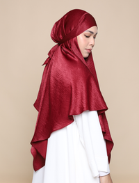 EVERYDAY KHIMAR SATIN CREPE - DEEP RED