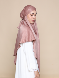 EVERYDAY KHIMAR SATIN CREPE - BROWN ROSE