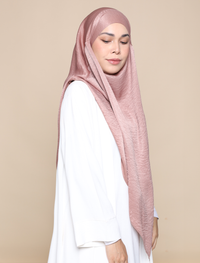 EVERYDAY KHIMAR SATIN CREPE - BROWN ROSE