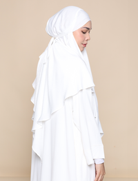 EVERYDAY KHIMAR SATIN CREPE - WHITE