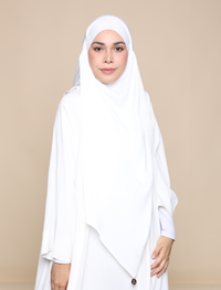 EVERYDAY KHIMAR SATIN CREPE - WHITE