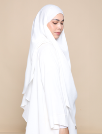 EVERYDAY KHIMAR SATIN CREPE - WHITE