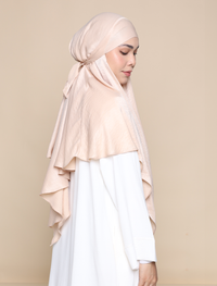 EVERYDAY KHIMAR SATIN CREPE - ALMOND