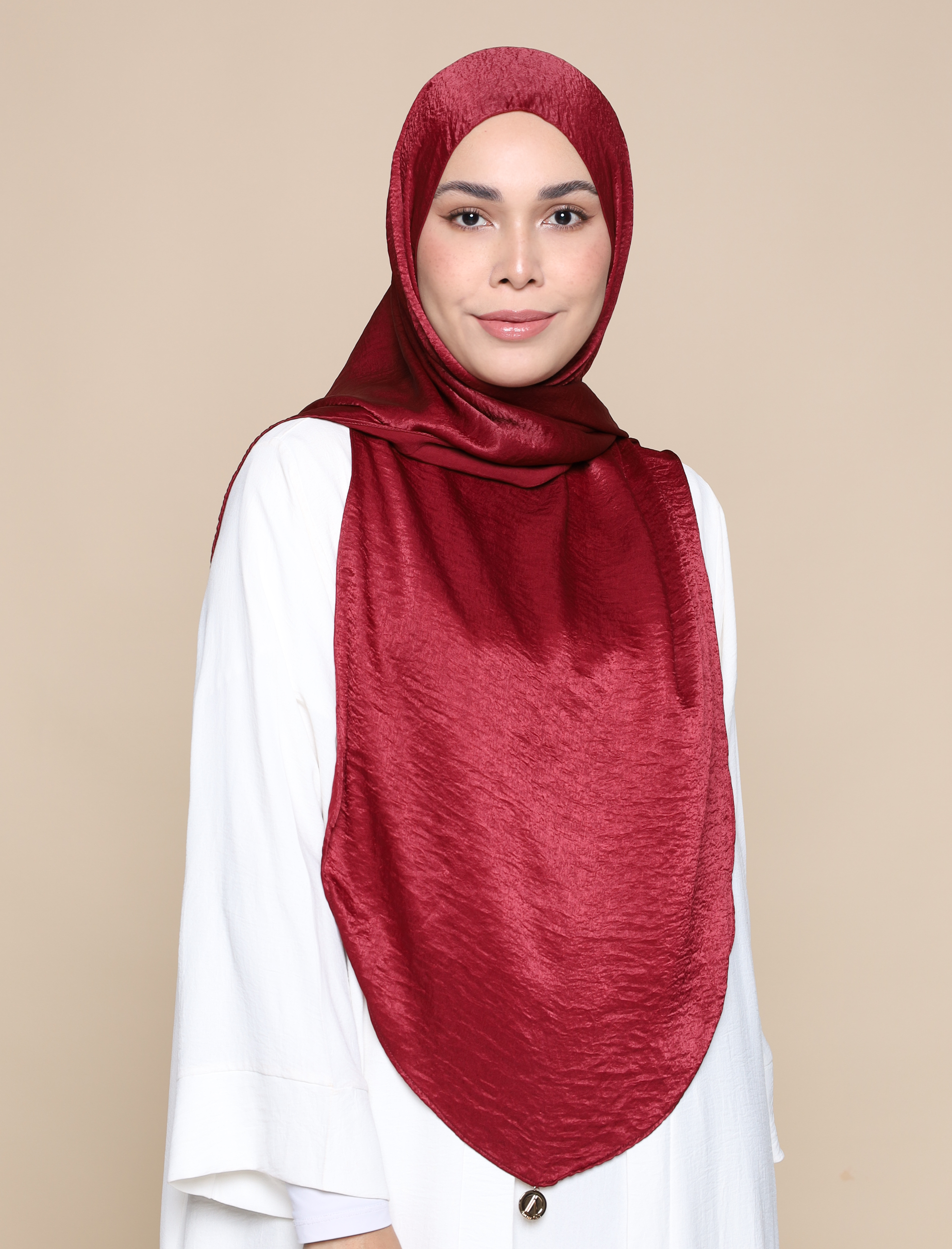 Maryam Satin Crepe Onesie - Deep Red