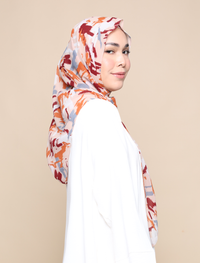 Brush Strokes Chiffon Tri Scarf- Nude