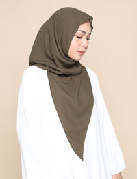 Korean Chiffon Tri Scarf - Olive Green