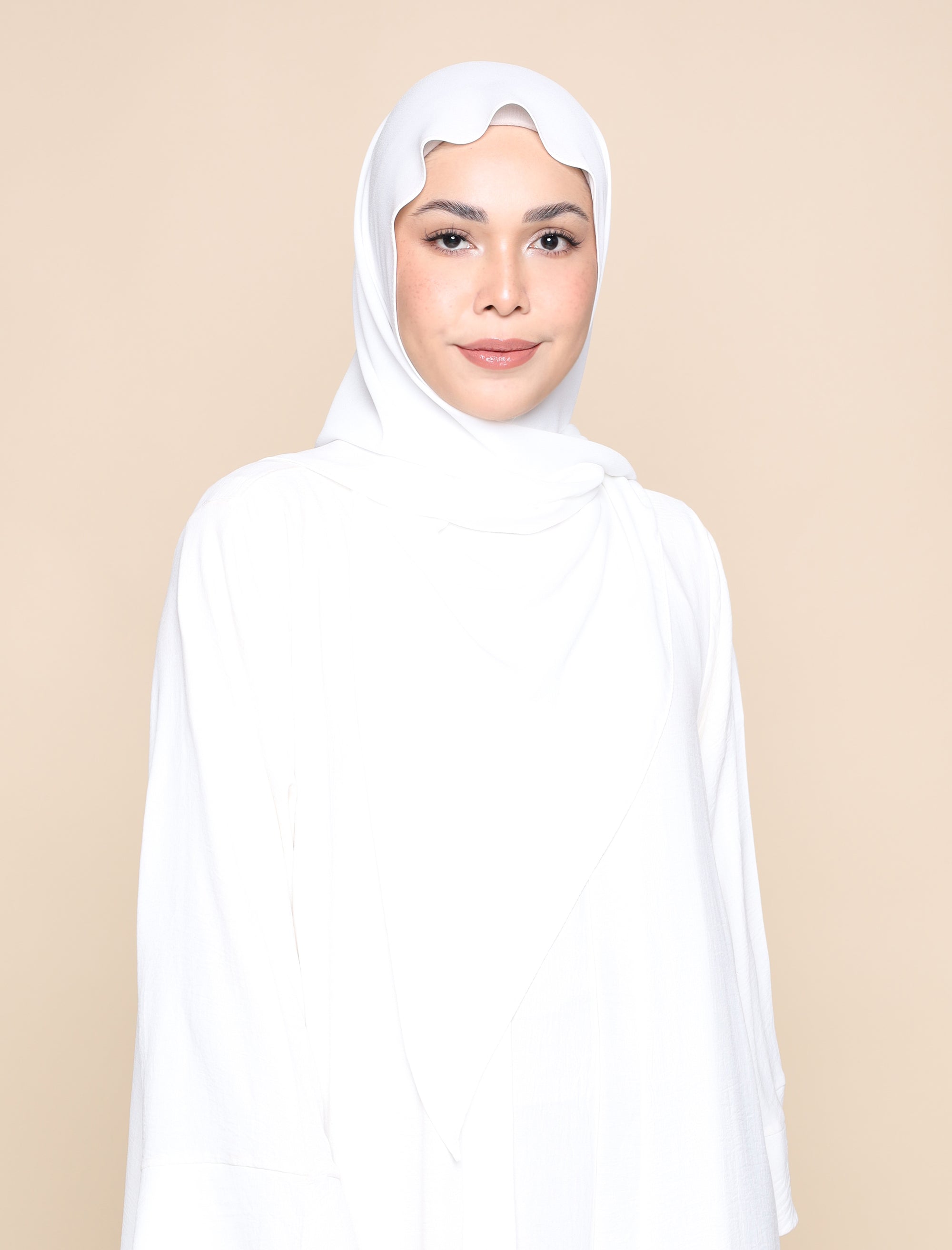 Korean Chiffon Tri Scarf - White