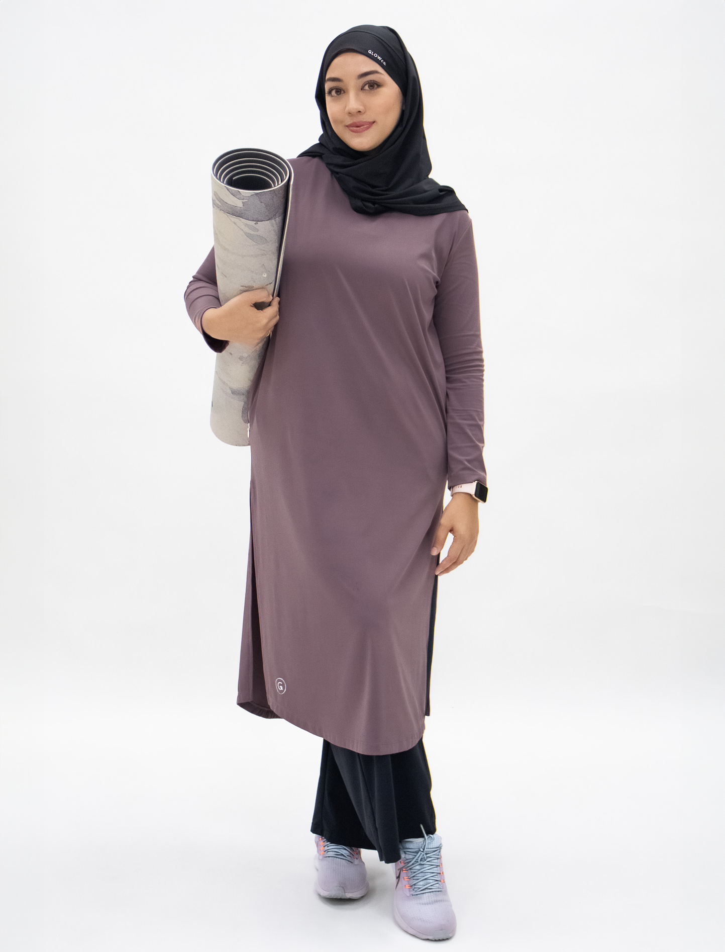 Ultra Light Active Long Tunic in Desert Mauve