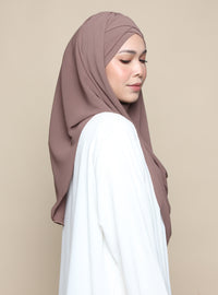 Khadijah Turban Chiffon Crinkle - Soft Cocoa