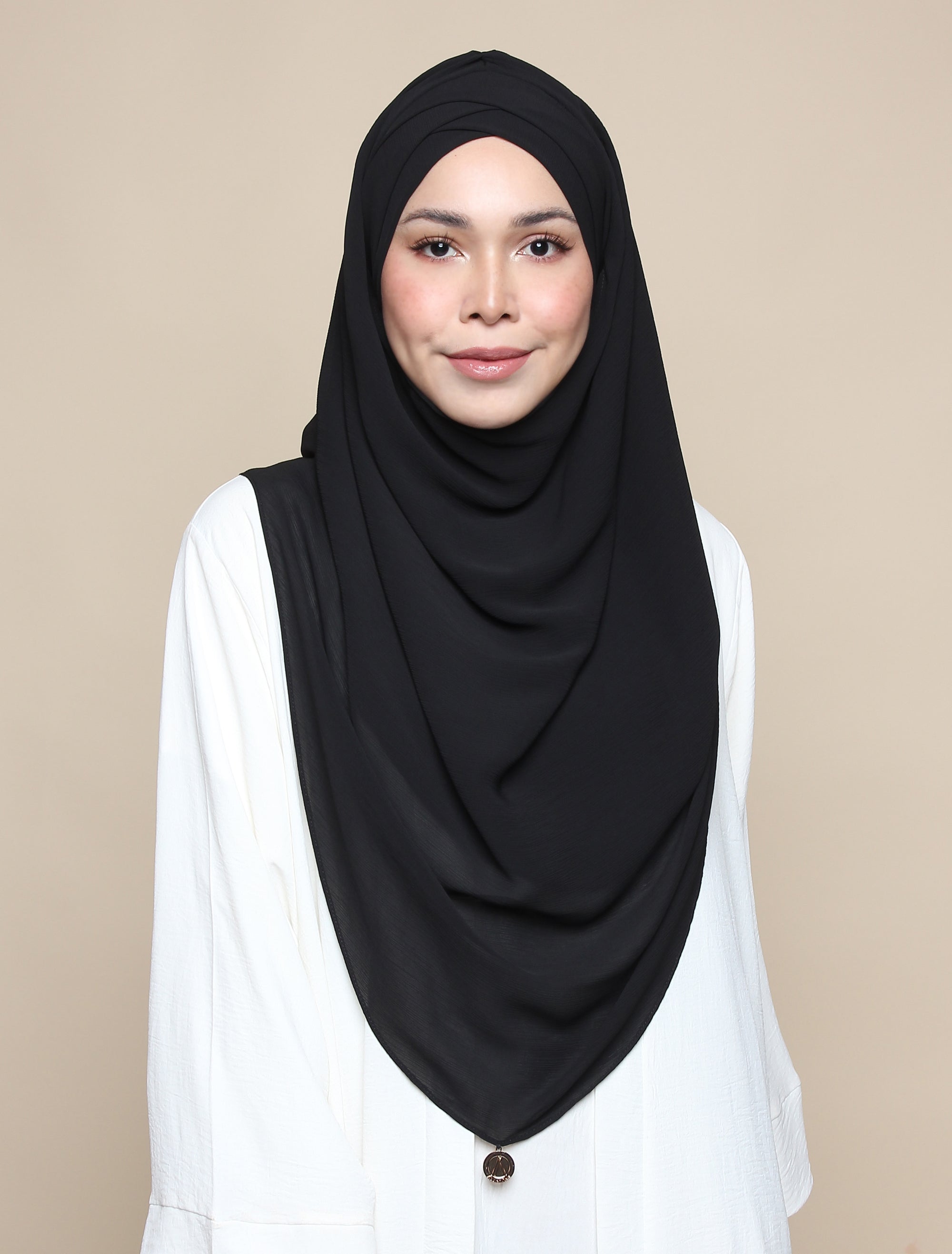 Khadijah Turban Chiffon Crinkle - Black