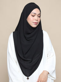 Khadijah Turban Chiffon Crinkle - Black