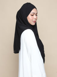 Khadijah Turban Chiffon Crinkle - Black