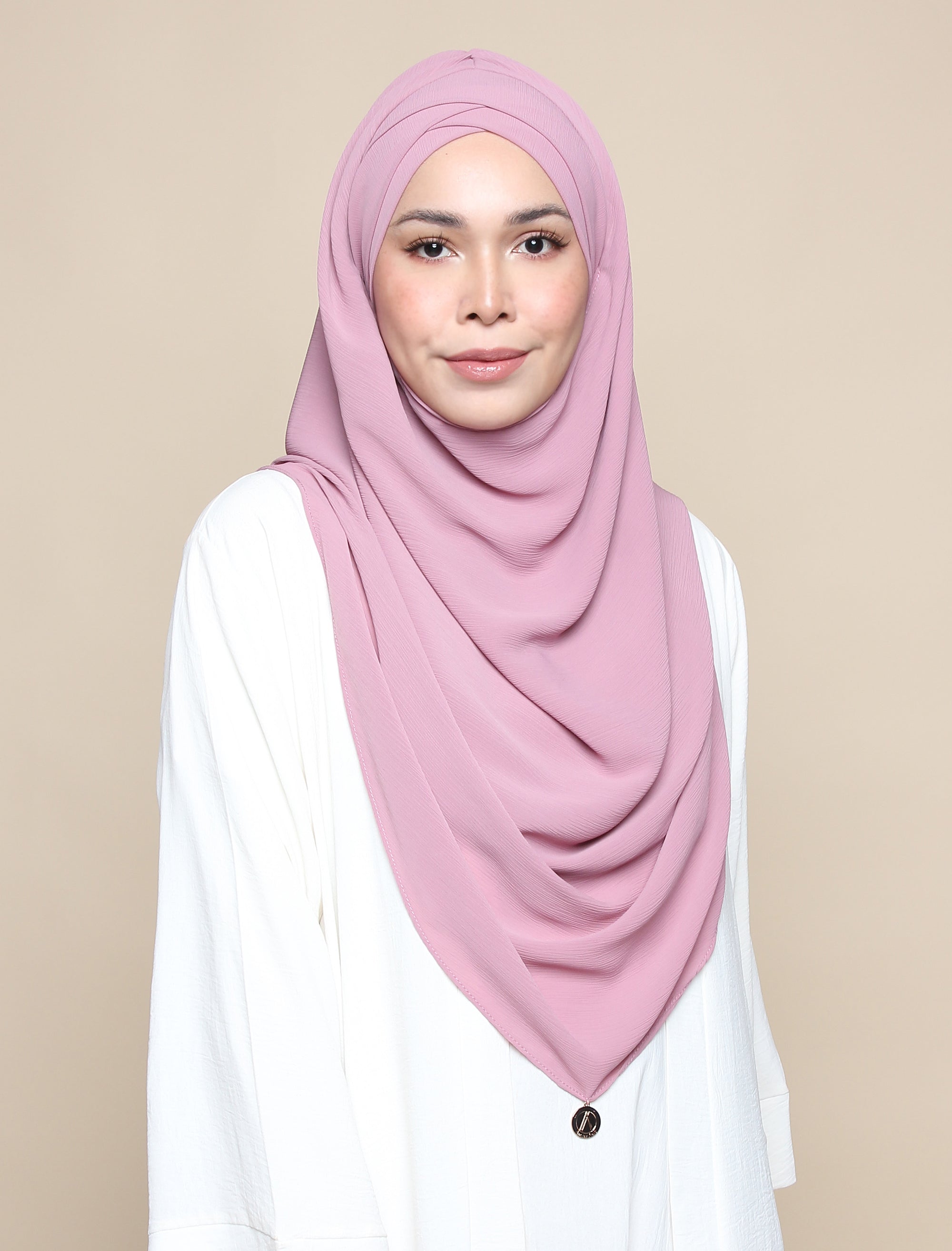 Khadijah Turban Chiffon Crinkle - Dusty Lavender