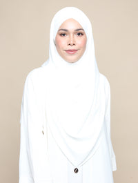 Khadijah Turban Chiffon Crinkle - White