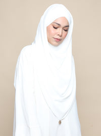 Khadijah Turban Chiffon Crinkle - White