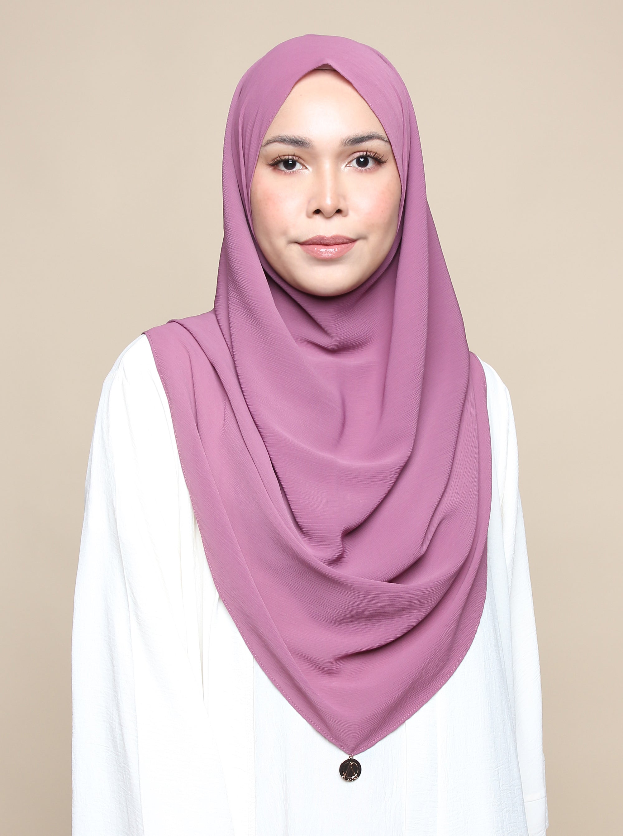 Khadijah Chiffon Crinkle - Dusty Mauve