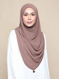 Khadijah Chiffon Crinkle - Soft Cocoa