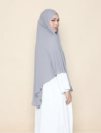 Curved Khimar - Grey