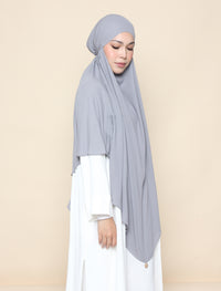 Curved Khimar - Grey