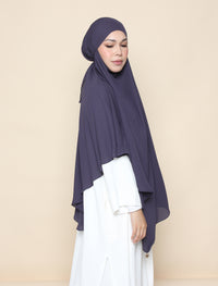 Curved Khimar - Night Blue