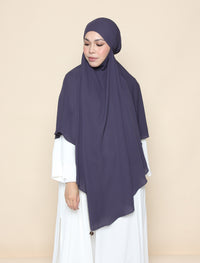 Curved Khimar - Night Blue