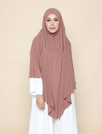 Curved Khimar - Brown Stone