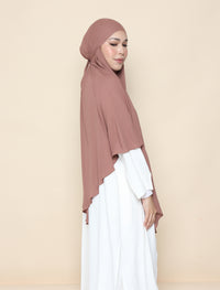 Curved Khimar - Brown Stone