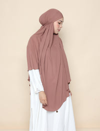 Curved Khimar - Brown Stone