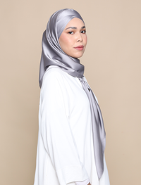 Soft Satin Silk Lux Turban Tri - Grey