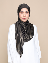 Glitter Jersey Lux Turban Shawl - Bronze