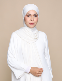 Glitter Jersey Lux Square Shawl - Ivory Gold
