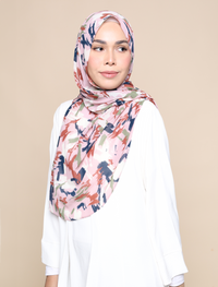 Brush Strokes Chiffon Curve Shawl - Orchid