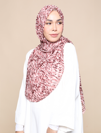 Finger Paint Burn-Out Chiffon Curve Shawl - Pink Shade