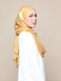 Shimmer Satin Lux Square Shawl - Gold