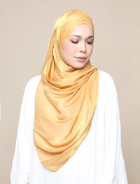 Shimmer Satin Lux Turban Shawl - Gold