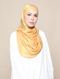 Shimmer Satin Lux Square Shawl - Gold