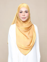 Shimmer Satin Lux Turban Shawl - Gold