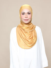 Shimmer Satin Lux Square Shawl - Gold