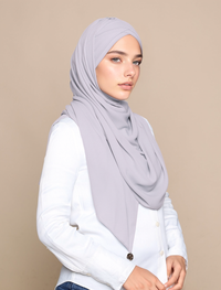 Lux Turban Korean Chiffon - Light Grey