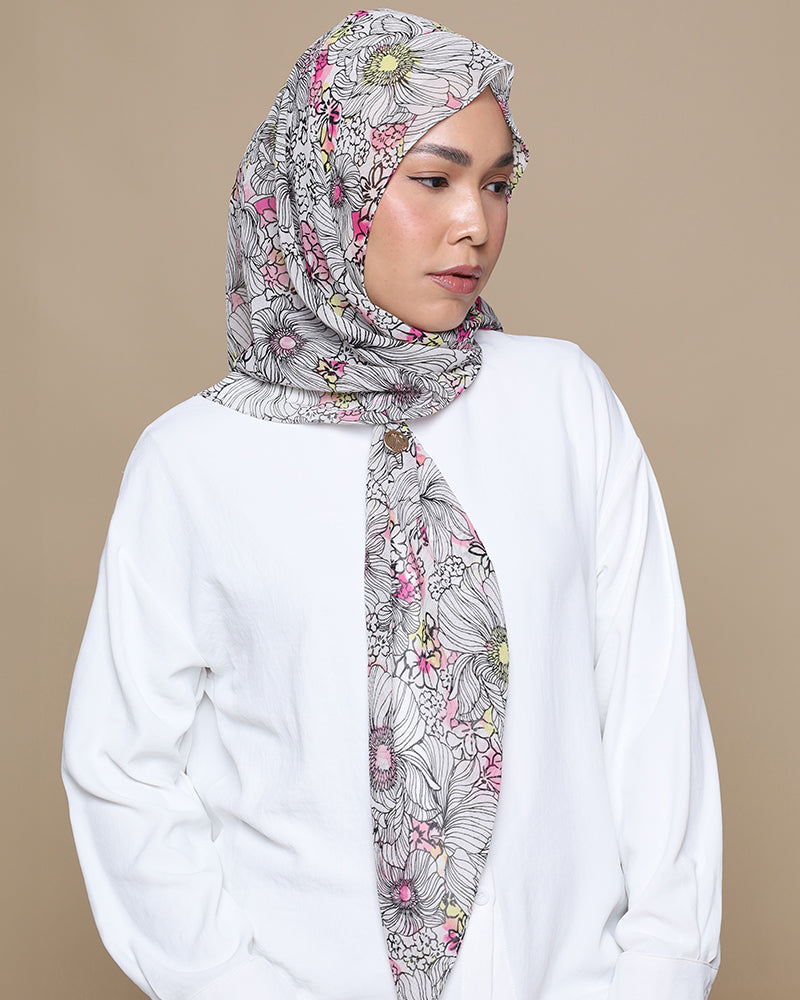 Aahara Printed Silk, Satin Women Scarf - Buy Aahara Printed Silk