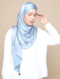 Lux Turban Soft Satin Silk - Soft Blue