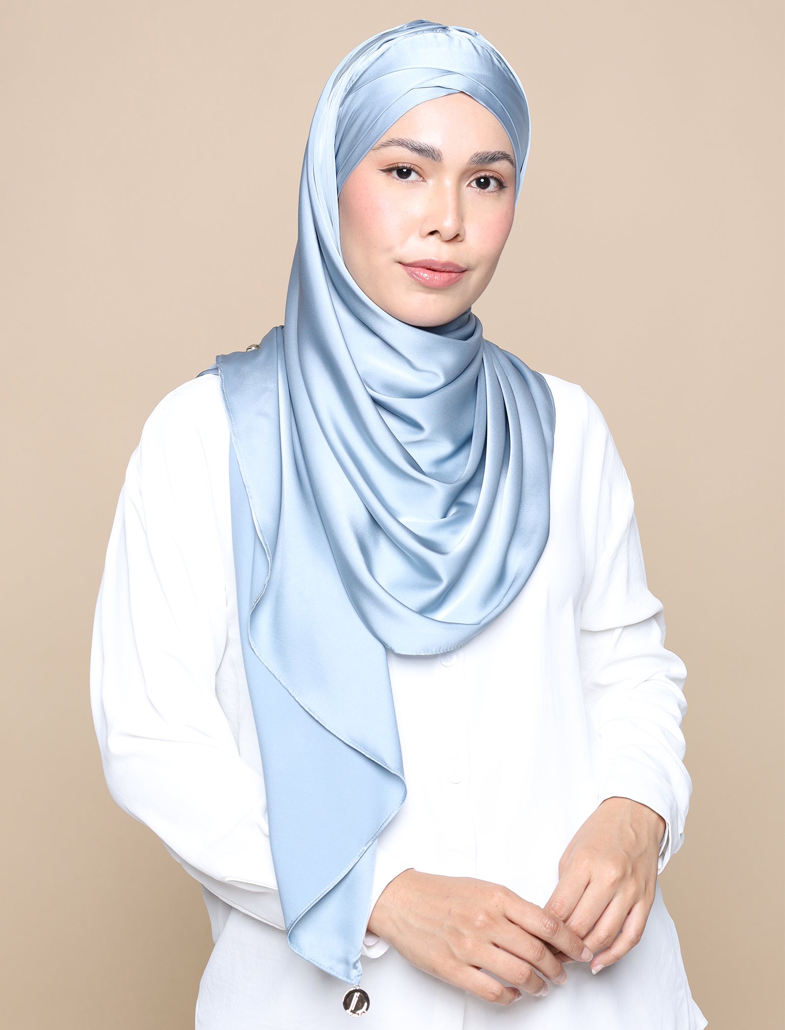 Lux Turban Soft Satin Silk - Soft Blue