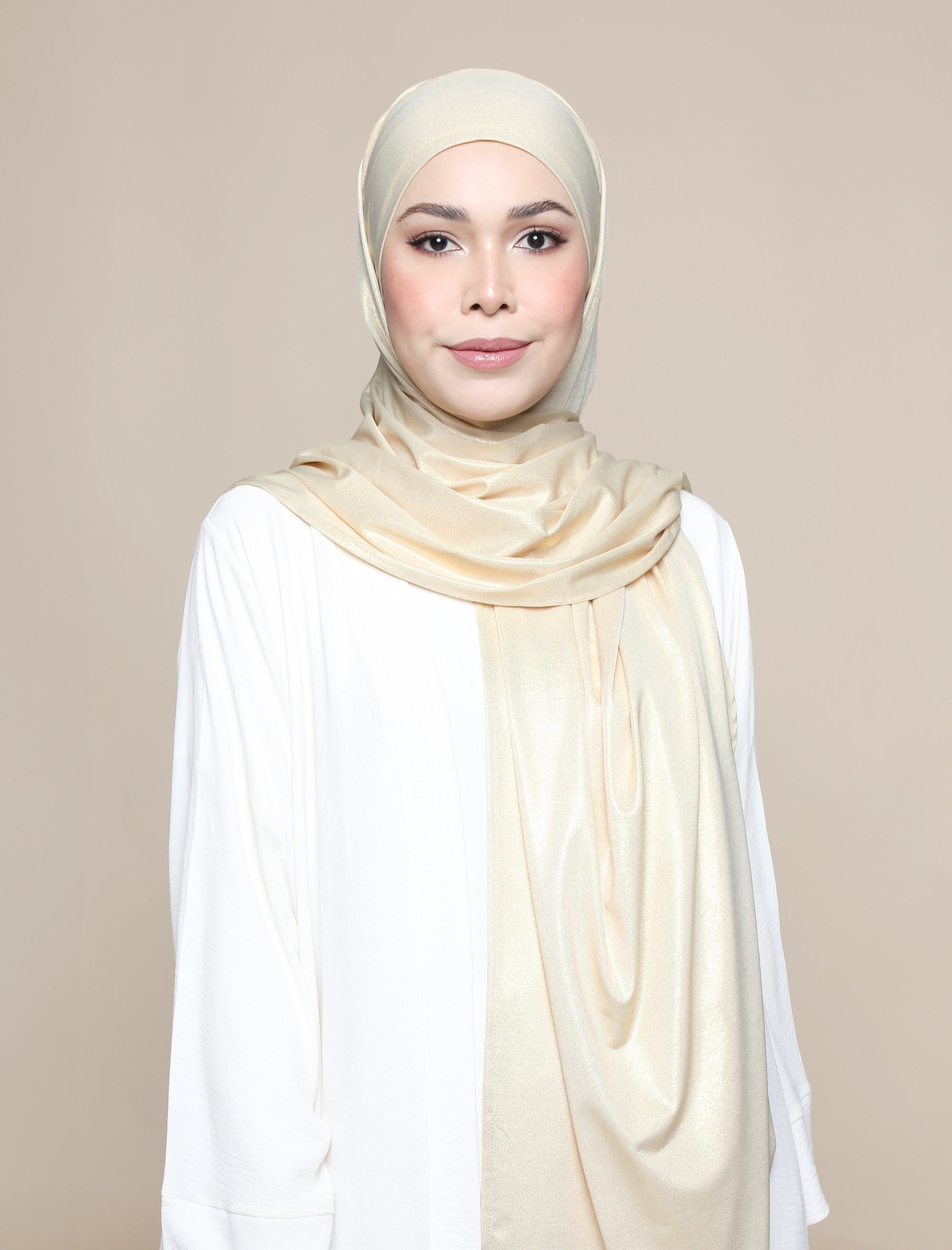 Glitter Jersey Lux Square Shawl - Soft Gold