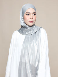 Glitter Jersey Lux Square Shawl - Silver Metal