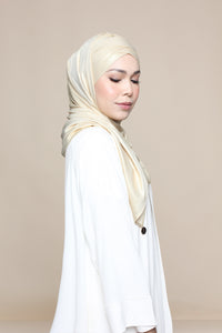 Glitter Jersey Lux Turban Shawl - Soft Gold