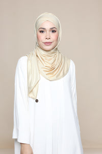 Glitter Jersey Lux Turban Shawl - Soft Gold